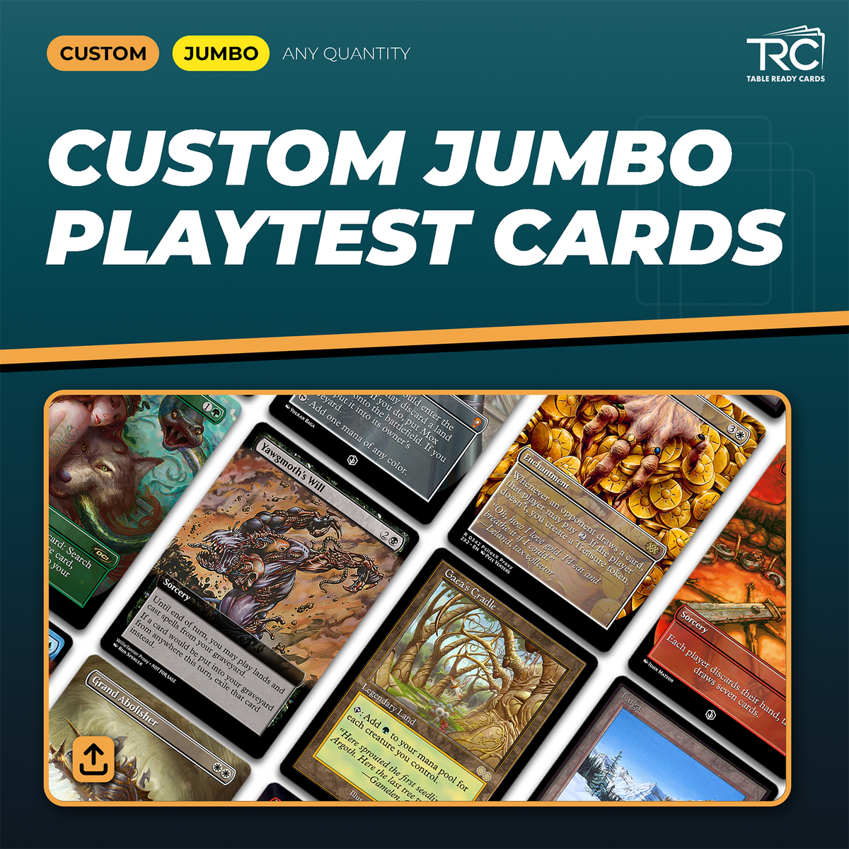 Custom Jumbo Playtest Cards (Any Quantity)